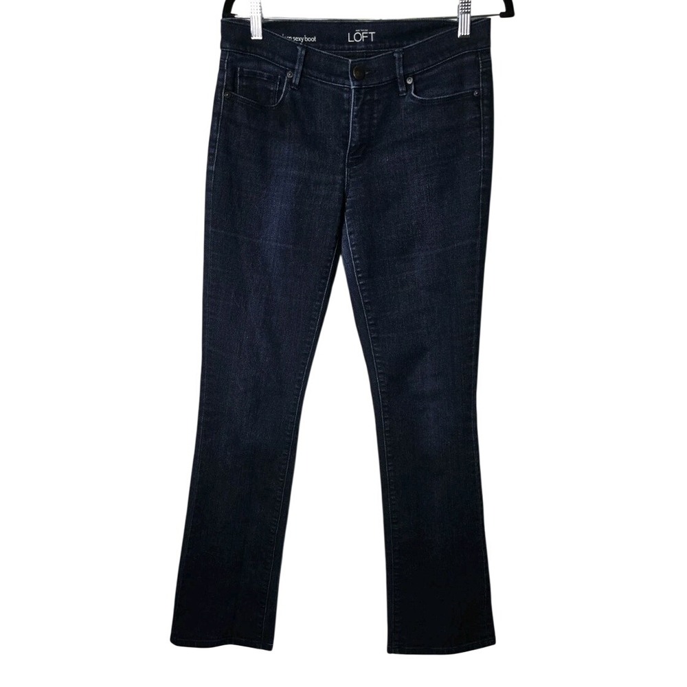 Ann Taylor Loft Modern Sexy Boot Women's Bootcut Jeans Size 28/6 Blue Dark Denim